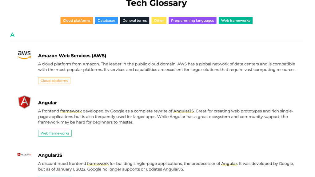 Glossary of tech terms